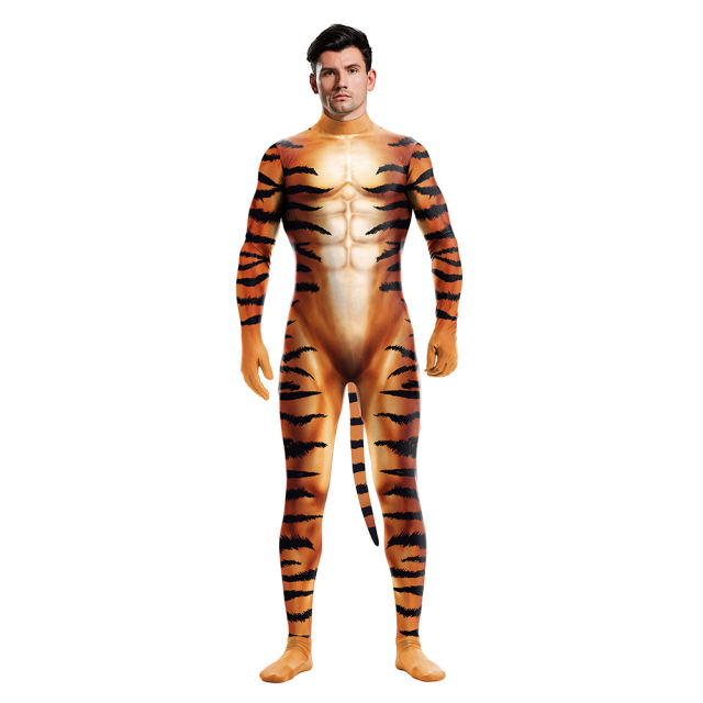 Unisex Animal Carnival Jumpsuit Adult Tiger Cosplay Costume PQB1019