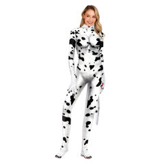 Adult Cow Cosplay Costume Unisex Carnival Animal Jumpsuit PQB1001