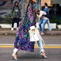 Digital Printing Winter Jacket Double-sided Lapel Fashion Woolen Coat PQ2890