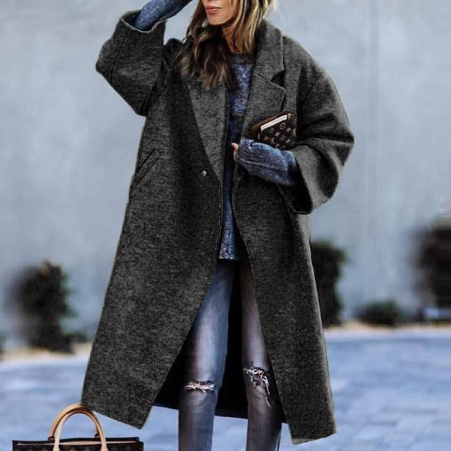 Fashion Women Woolen Jacket Warm Casual Winter Coat PQ8753A