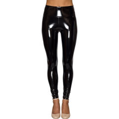 High Waist Leggings Women Faux Leather Pants Wetlook PU Trousers PQ36357