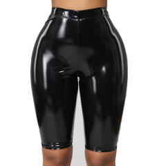 Ladies Faux Leather Shorts Hot Pants Nightclub Wetlook Pants PQ050