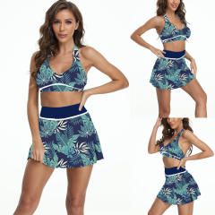 Summer Bikini Sets Sexy Beach Skirts Women Print Swimwear PQ2215