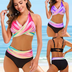 Sexy Plus Size Swimwear Digital Print Bikini for Women PQ8234