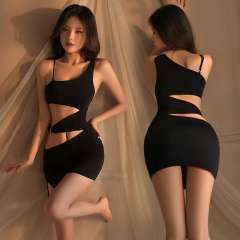 Sexy Hollow Out Clubwear Sleeveless Night Club Mini Dress PQ8557