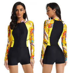 Sunscreen Diving Suit Surfing Suit Women Long Sleeve Swimsuit PQ8885