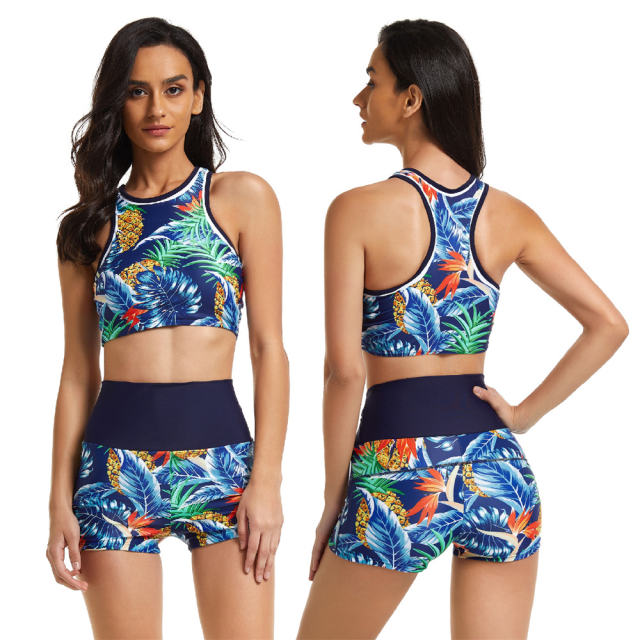 Digital Print Sport Bikini Women Swimwear Tankini Swimsuit PQ7751