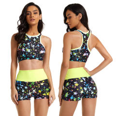 Digital Print Sport Bikini Women Swimwear Tankini Swimsuit PQ7751