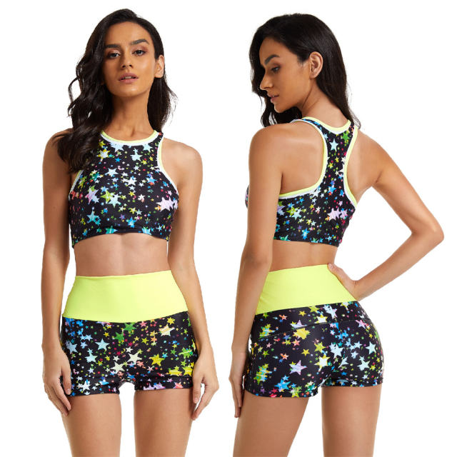 Digital Print Sport Bikini Women Swimwear Tankini Swimsuit PQ7751