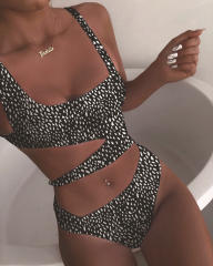 One Piece Swimsuit Women Sides Cut Hollow Out Sexy Bathing Sets PQ8971