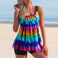 Spaghetti Strap Tankini Women Digital Print Swimsuit Sexy Swimwear PQ8465