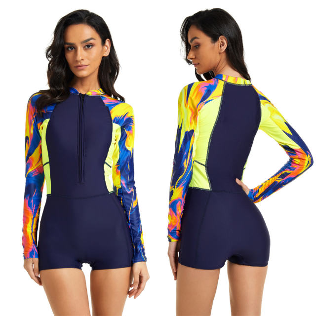 Sunscreen Diving Suit Surfing Suit Women Long Sleeve Swimsuit PQ8885