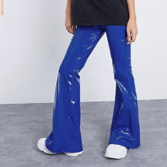 Wholesale Faux Leather Flared Pants Nightclub Wide Leg Trousers PQTK021