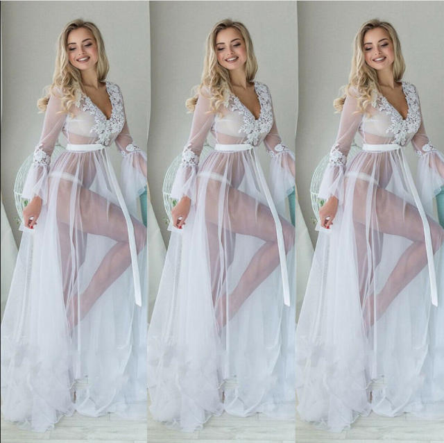 Sexy Beach Dress Women Mesh Long Summer Dresses PQ11691