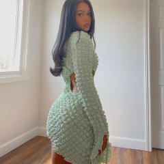 Sexy Hollow Out Clubwear Long Sleeve Night Club Mini Dress PQ8550