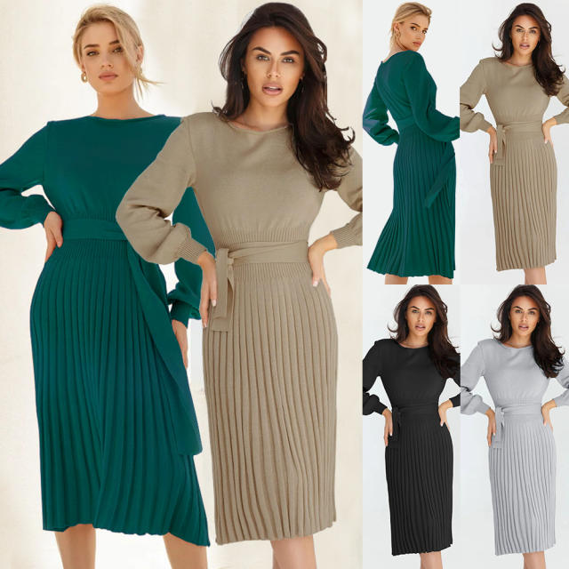 Women's Sweater Dresses Long Sleeve Knitted Dress PQLQ288