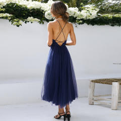 Sexy V-neck Chiffon Midi Dress Women's Casual Dresses PQLQ235