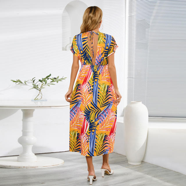 Short Sleeve Summer Maxi Dress Women's Casual Dresses PQLQ585