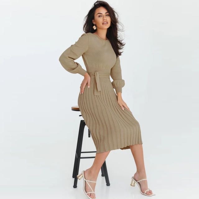 Women's Sweater Dresses Long Sleeve Knitted Dress PQLQ288