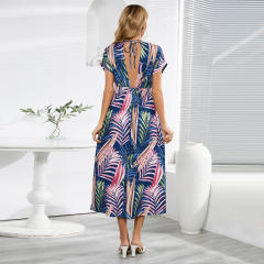 Short Sleeve Summer Maxi Dress Women's Casual Dresses PQLQ585