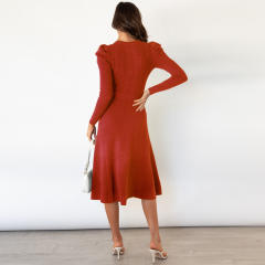 Long Sleeve Knitted Dress Women's Sweater Dresses PQLQ163