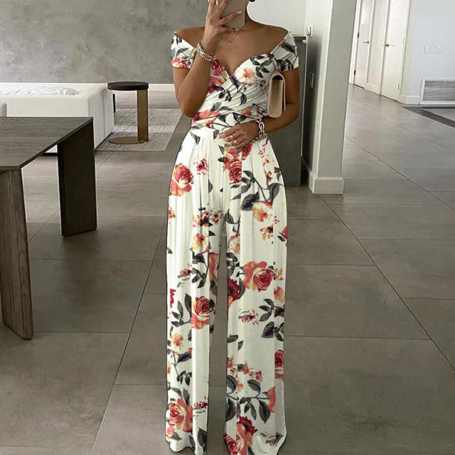 Floral Print Bodysuit Women Summer Jumpsuit PQ9105