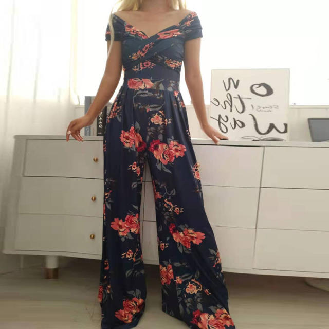 Floral Print Bodysuit Women Summer Jumpsuit PQ9105