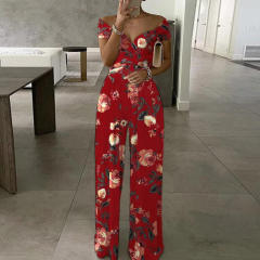Floral Print Bodysuit Women Summer Jumpsuit PQ9105