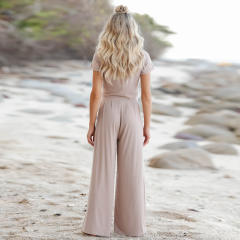 Women Solid Color Jumpsuit Streetwear Two Pieces Sets PQLQ199