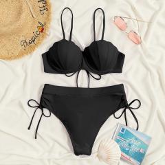 Women Sexy Shell Bikini Solid Color Swimwear Swimming Wear PQ7398