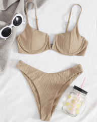 Women Sexy Shell Swimwear Solid Color Bikini Swimming Wear PQ200507