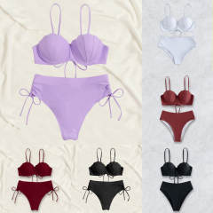 Women Sexy Shell Bikini Solid Color Swimwear Swimming Wear PQ7398