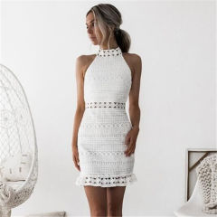 Sexy Lace Bodycon Dress Women Sleeveless Mini Dress PQA04