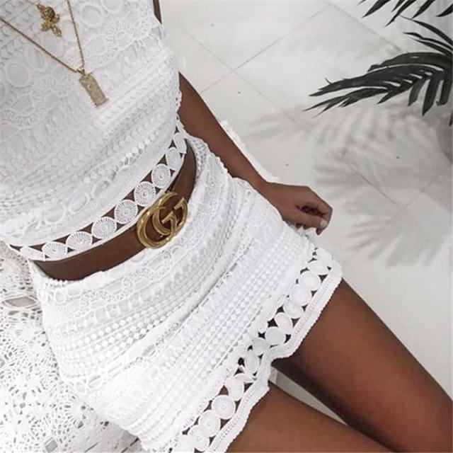 Sexy Lace Bodycon Dress Women Sleeveless Mini Dress PQA04