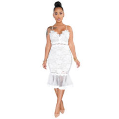 Sexy Lace Dress For Women Spaghetti Strap Midi Dresses PQ218