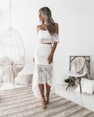 Sexy Lace Dress For Women Off Shoulder Two Pieces Dresses PQ969