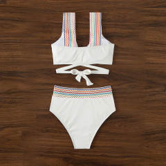 Women Rainbow Swimwear Push Up Bathing Suit Sexy Padded Bikini PQ7994