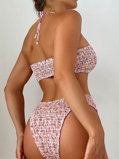 Digital Print Bikini Women Sexy Swimwear Halter Bathing Suit PQX2-34
