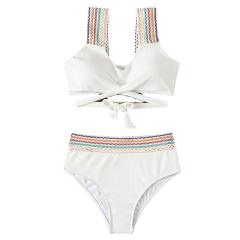 Women Rainbow Swimwear Push Up Bathing Suit Sexy Padded Bikini PQ7994