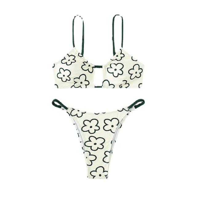 Women Floral Bikinis Sexy Swimwear Cartoon Print Beach Wear PQ8125