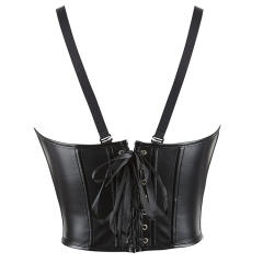Women Faux Leather Underbust Corsets PU Plus Size Shapewear PQ70417