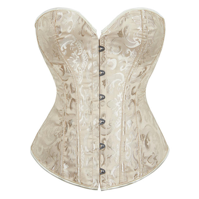 Jacquard Court Corset Women Overbust Corselet Sexy Shaper PQ2340