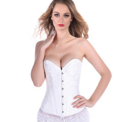 Jacquard Court Corset Women Overbust Corselet Sexy Shaper PQ2340