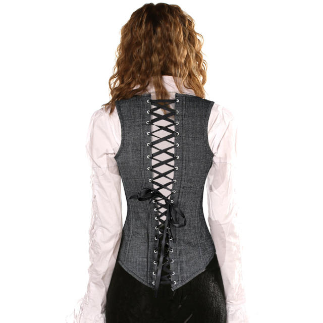 Retro Gothic Corset Women Steampunk Underbust Corselet Sexy Shaper PQ840