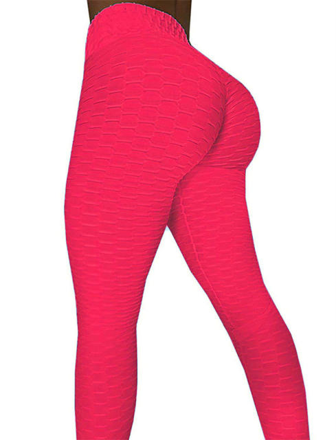 High Waist Yoga Leggings Women Bubble Butt Workout Athletic Pants PQPPK1