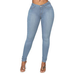 Hight Waist Bubble Butt Jeans Women Fashion Denim Pants PQJN01