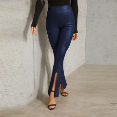 Sexy Faux Leather Pants Women High Waist PU Leggings PQPK31