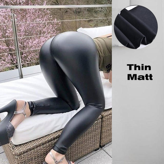 Sexy Hot Pants High Waist Faux Leather Trousers Women PU Leggings PQPK16