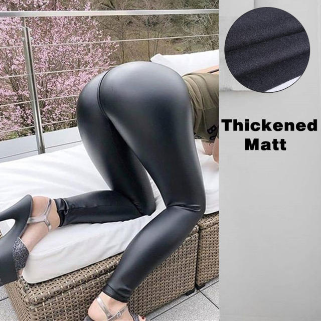Sexy Hot Pants High Waist Faux Leather Trousers Women PU Leggings PQPK16