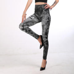 Hight Waist Jean Printing Leggings Wholesale Fashion Hot Pants PQLGS21